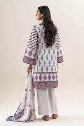 3 Piece Printed Lawn Suit – Porcelain Lace (Unstitched) | Beechtree 2025 Summer Collection